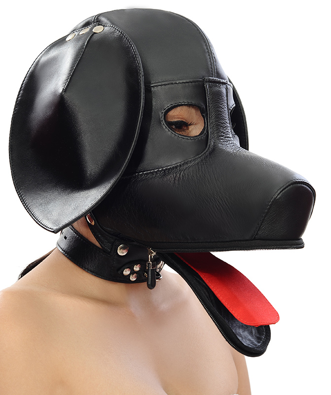 leather doggy pup hood 4