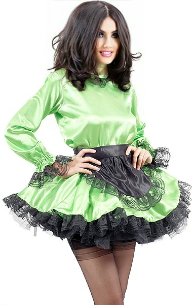 satin french maid (long sleeves, high neck) 4