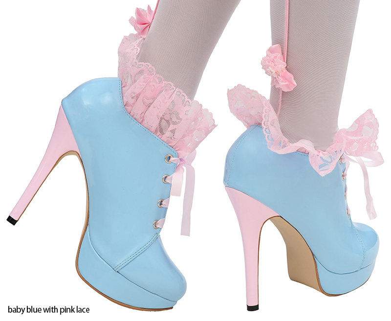 ftw frilly maid shoes babyblue pink lace 2