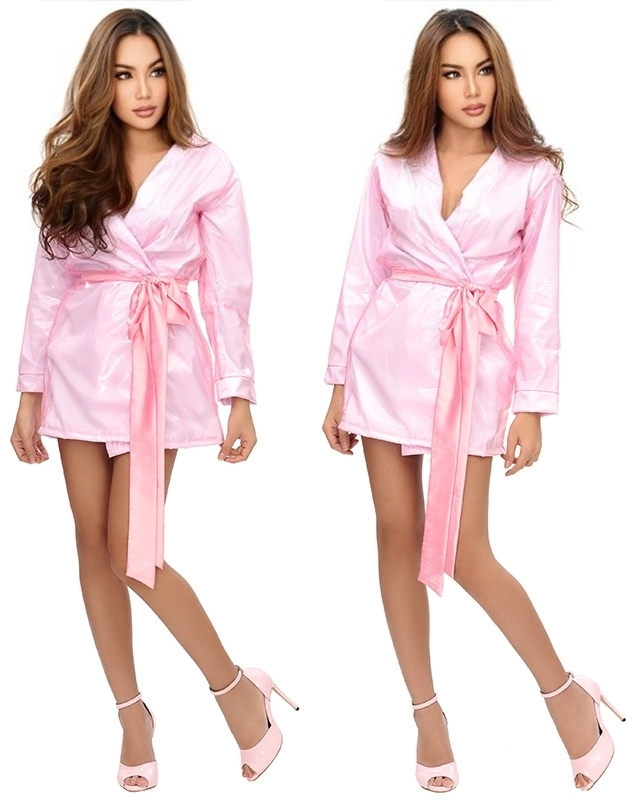 plastic satin robe pla201 1