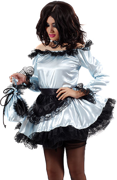satin french maid with long sleeves 15
